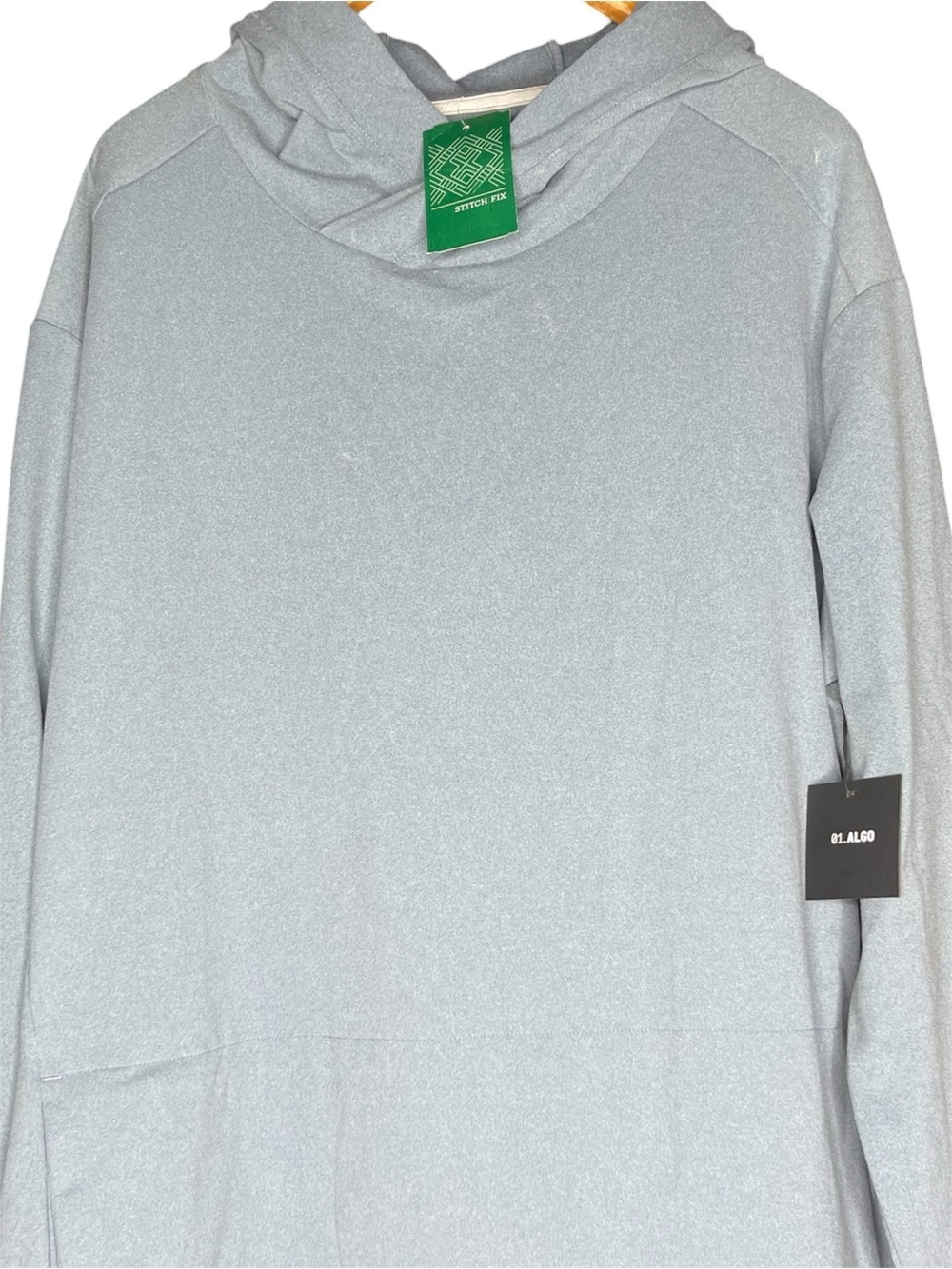 01.Algo Stitch Fix Elias Performance Jersey Funnel Neck Hoodie Light Blue XXL - Picture 2 of 7
